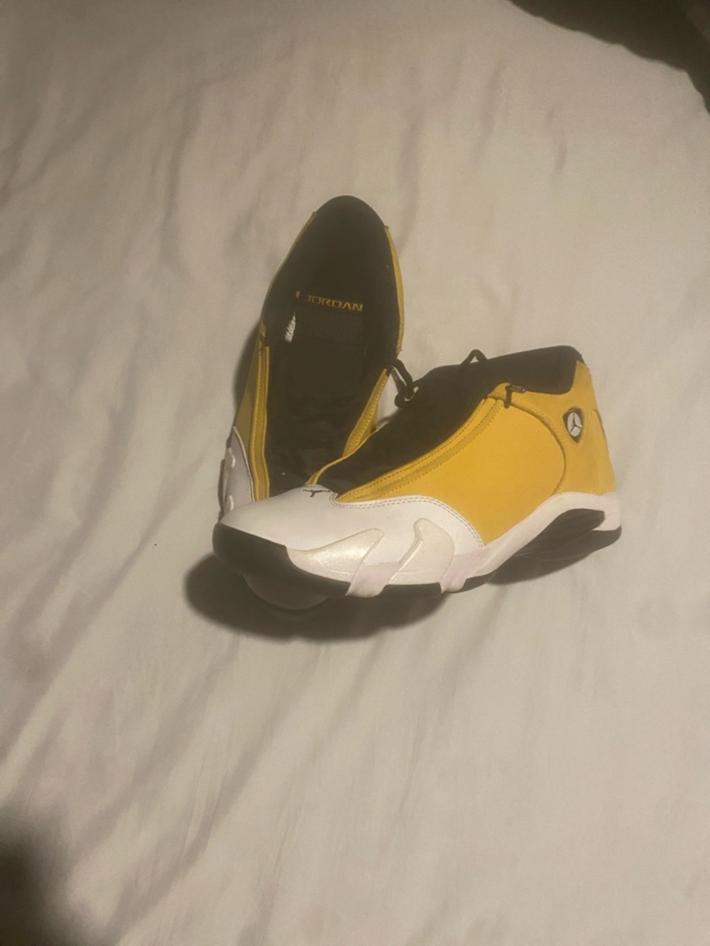 Jordan 14 (Ginger)Men’s Yellow, White and Black Low-Top Sneakers
